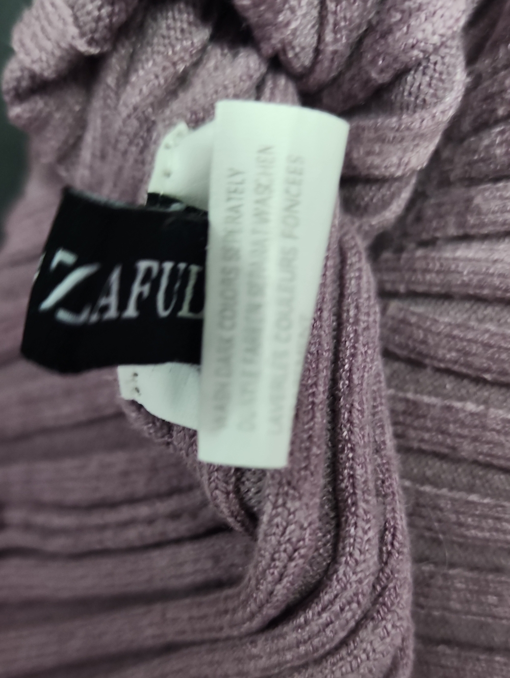 Zaful Purple Ribbed Button-Front Collared Top - Picture 6 of 6
